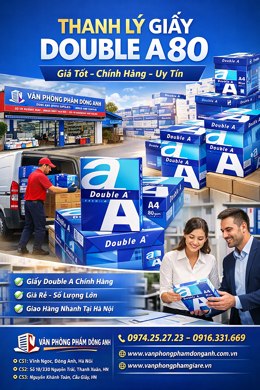 Thanh lý số lượng lớn giấy Double A 80